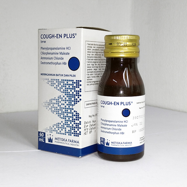 COUGH EN Plus 60 mL, Phenylpropanolamine, Dextromethorphan, Chlorphenamine - Metiska Farma