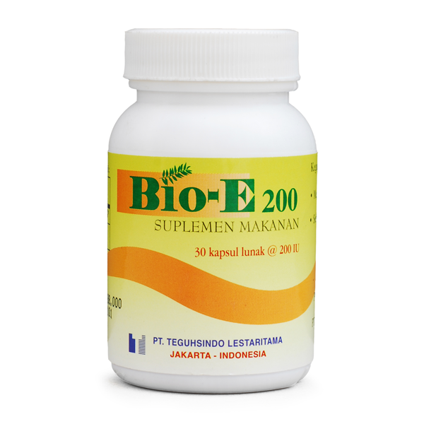 BIO-E 200 - Suplementasi vitamin E untuk memelihara kesehatan tubuh dengan kandungan Vitamin E (d-alphatocopherol) 200 IU - Suplemen Kesehatan, Metiska Farma